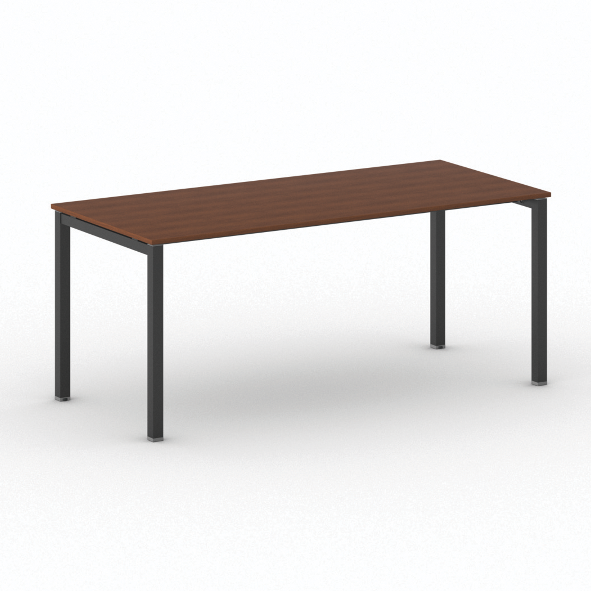 Bürotisch PRIMO SQUARE 180x80 cm, schwarzes Metallgestell, Kirschbaum