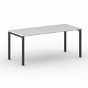 Bürotisch PRIMO SQUARE 180x80 cm, schwarzes Metallgestell, weiß