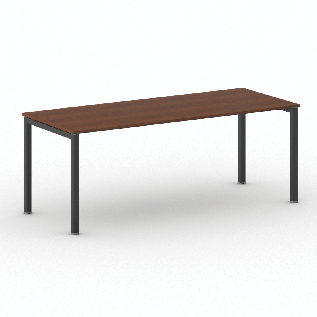 B2B Partner Bürotisch PRIMO SQUARE 200x80 cm, schwarzes Metallgestell, Kirschbaum