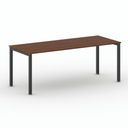 Bürotisch PRIMO SQUARE 200x80 cm, schwarzes Metallgestell, Kirschbaum