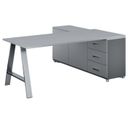 Bürotisch PRIMO STUDIO mit Schrank links, Tischplatte 1800 x 800 mm, Grau