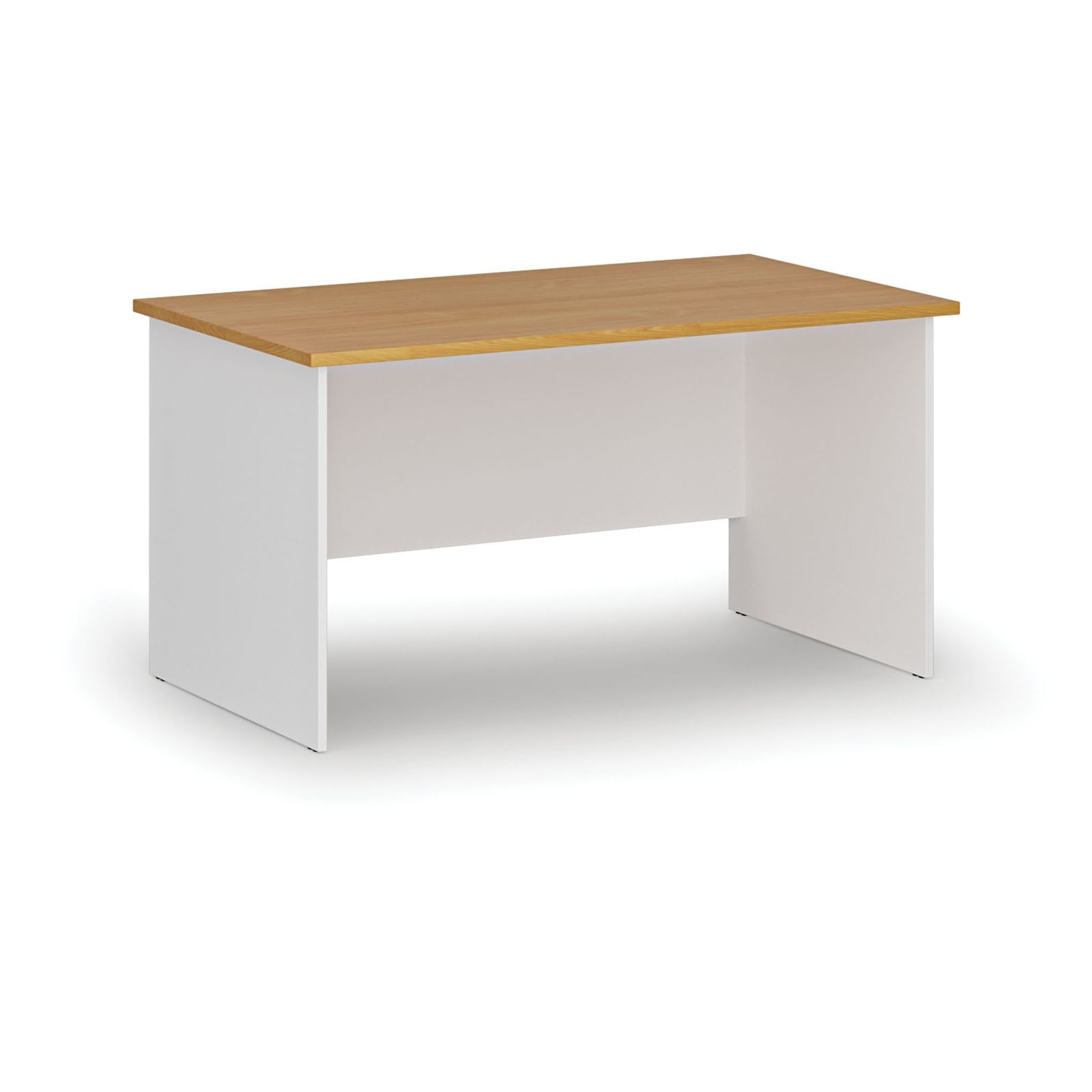 Bürotisch PRIMO WHITE, 1400 x 800 mm, Weiß/Buche