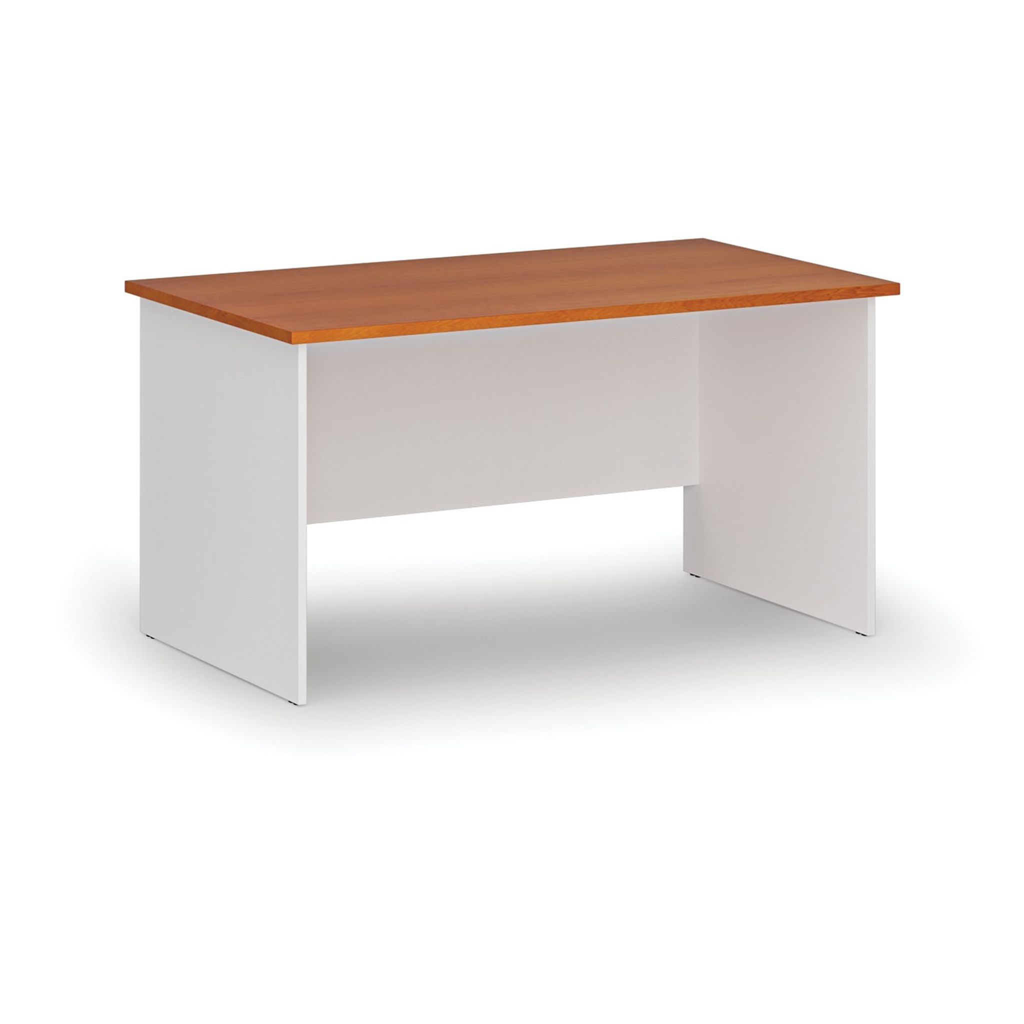 Bürotisch PRIMO WHITE, 140x80 cm, weiß/Kirsche