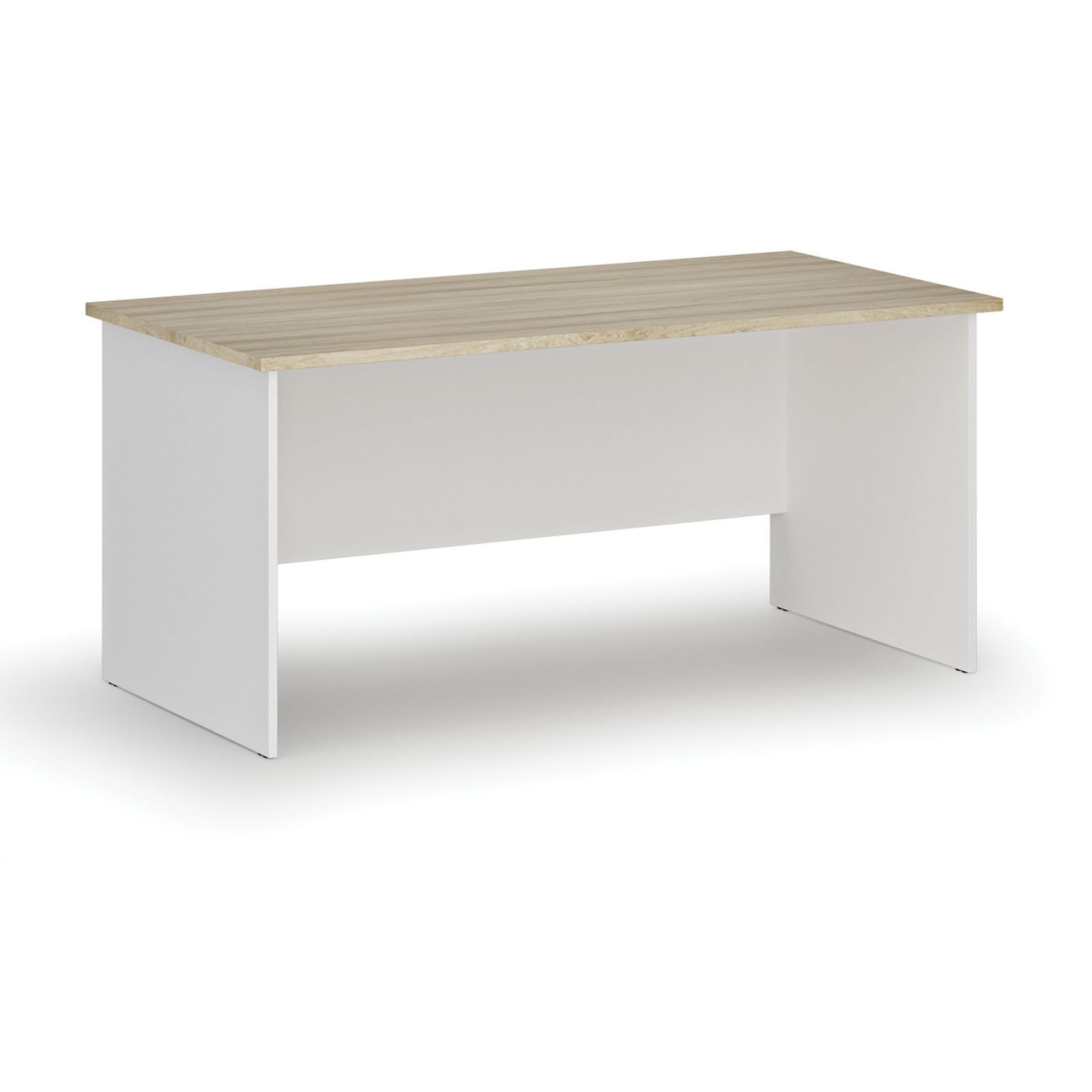 Bürotisch PRIMO WHITE, 1600 x 800 mm, Eiche weiß/natur