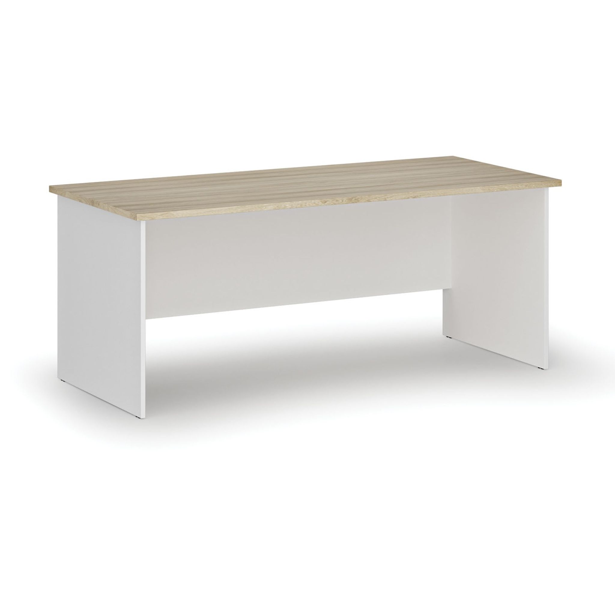 Bürotisch PRIMO WHITE, 180x80 cm, weiß/natur Eiche