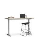 Bürotisch SINGLE LAYERS, 160x80 cm, verstellbare Metallgestell, Eiche natur / Eiche gebeizt