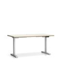 Bürotisch SINGLE LAYERS, 160x80 cm, verstellbare Metallgestell, Eiche natur / Eiche gebeizt