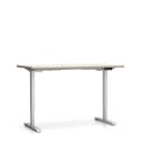Bürotisch SINGLE LAYERS, 160x80 cm, verstellbare Metallgestell, Eiche natur / Eiche gebeizt