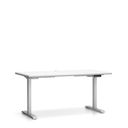 Bürotisch SINGLE LAYERS, 160x80 cm, verstellbare Metallgestell, weiß/grau