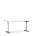 Bürotisch SINGLE LAYERS, 160x80 cm, verstellbare Metallgestell, weiß