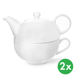 Čajová souprava MONA, 2 díly, porcelán, 2 ks