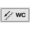 Cedulka na dveře - WC doleva po schodech dolů