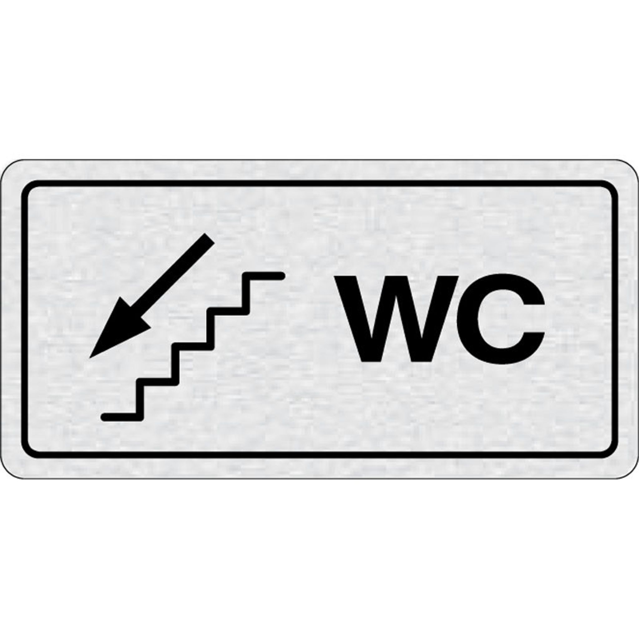 Cedulka na dveře - WC doleva po schodech dolů