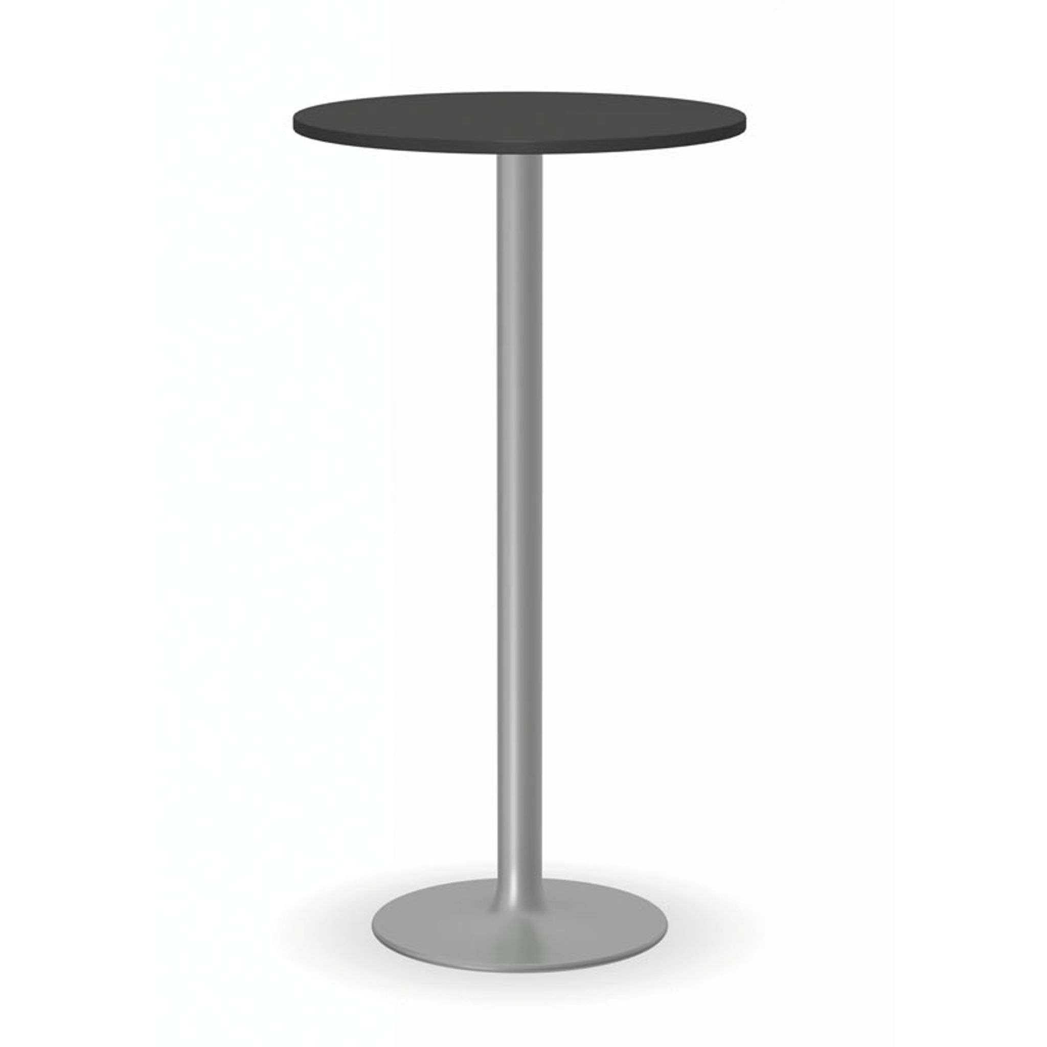 Cocktailtisch, Partytisch OLYMPO II, Durchmesser 60 cm, graues Fußgestell, Platte Graphit