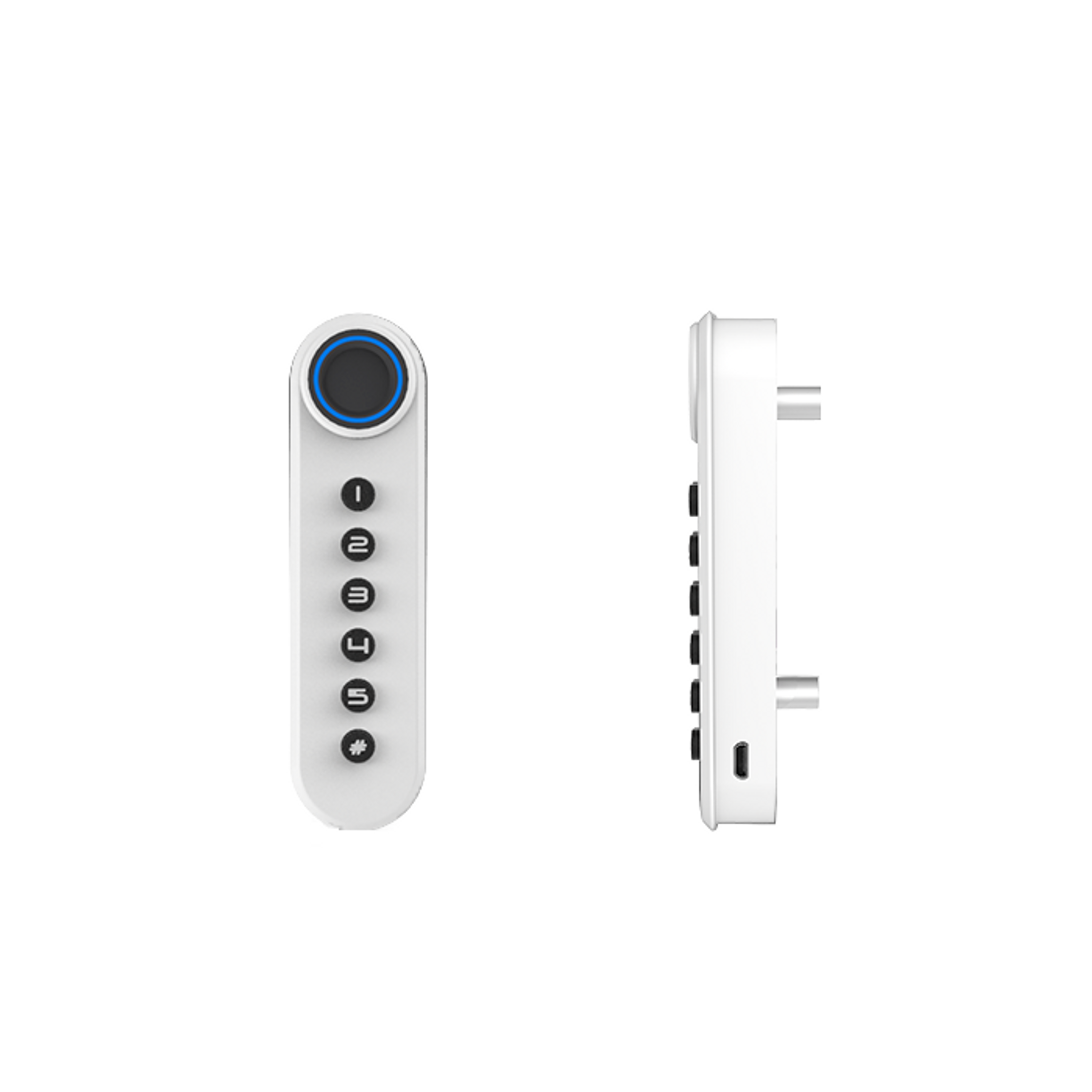 Codeschloss mit Fingerabdruckleser F021, Aluminium, weiß