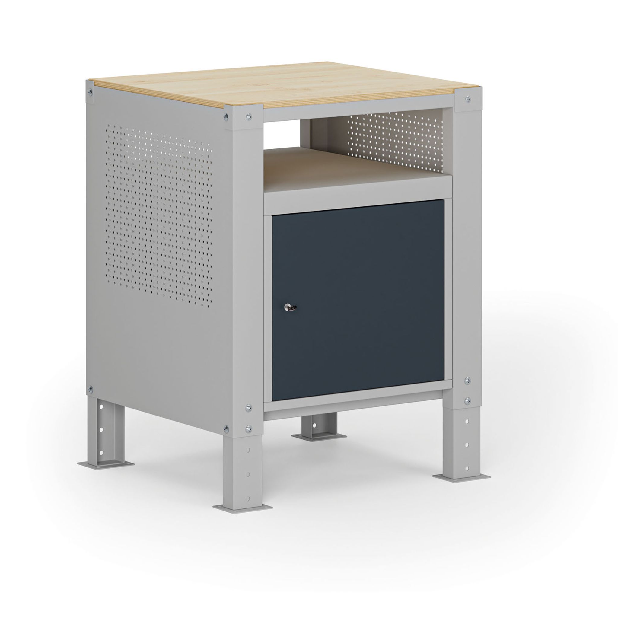 Container G9, 1 Fachboden, 1 Schrank, höhenverstellbar, 675 × 595 x 715-975 mm, grau/Graphit Container G9, 1 Fachboden, 1 Schrank, höhenverstellbar, 675 × 595 x 715-975 mm, grau/Graphit