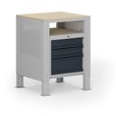 Container G9, 1 Fachboden, 3 Schubladen, höhenverstellbar, 675 x 595 x 715-975 mm, grau/Graphit