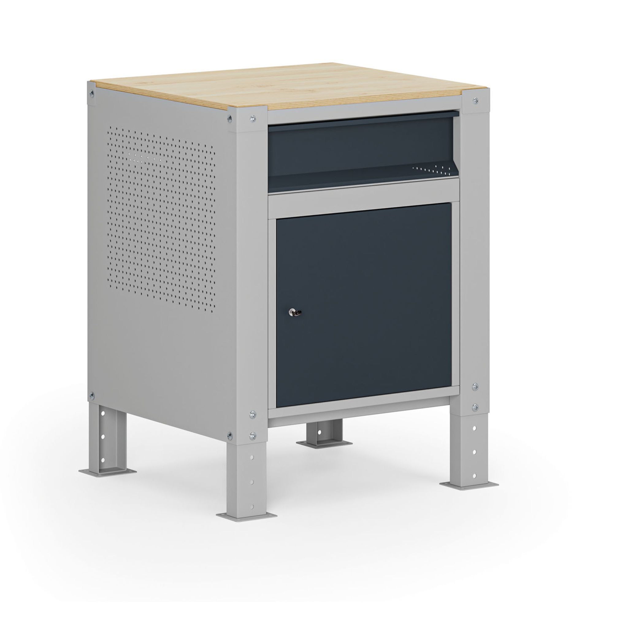 Container G9, 1 Schrank, 1 Schublade, höhenverstellbar, 675 x 595 x 715-975 mm, grau/Graphit Container G9, 1 Schrank, 1 Schublade, höhenverstellbar, 675 x 595 x 715-975 mm, grau/Graphit