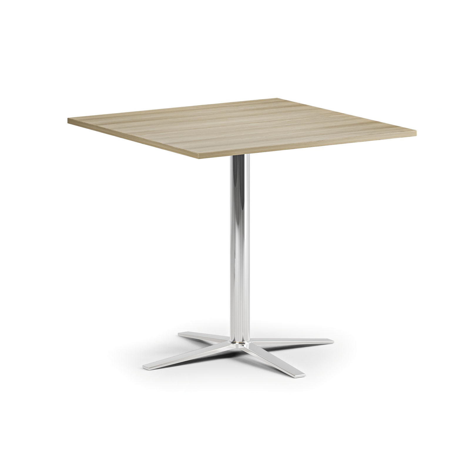 B2B Partner Couchtisch AURA, 60x60 cm, chrom Fußgestell, Eiche natur