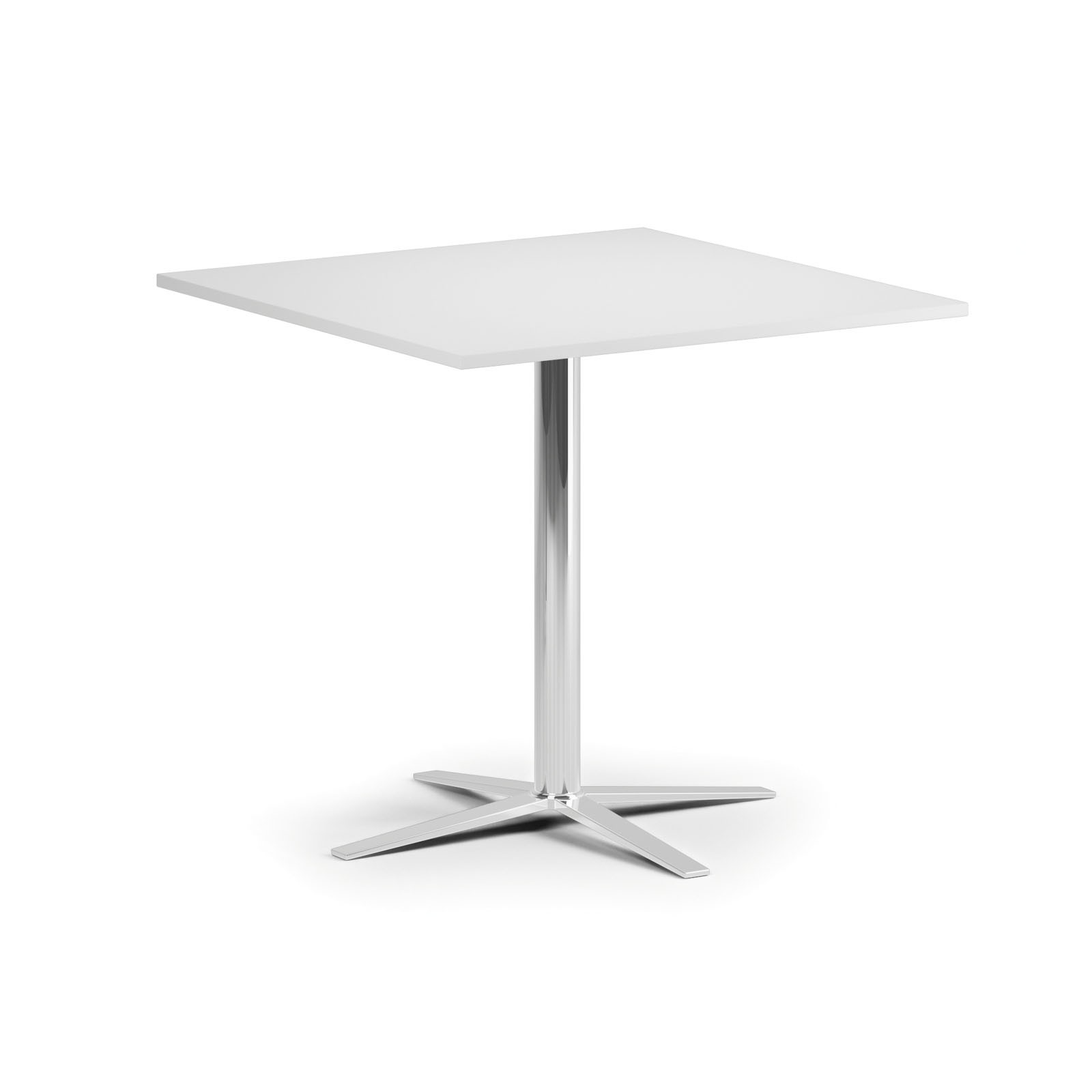 B2B Partner Couchtisch AURA, 60x60 cm, chrom Fußgestell, weiß
