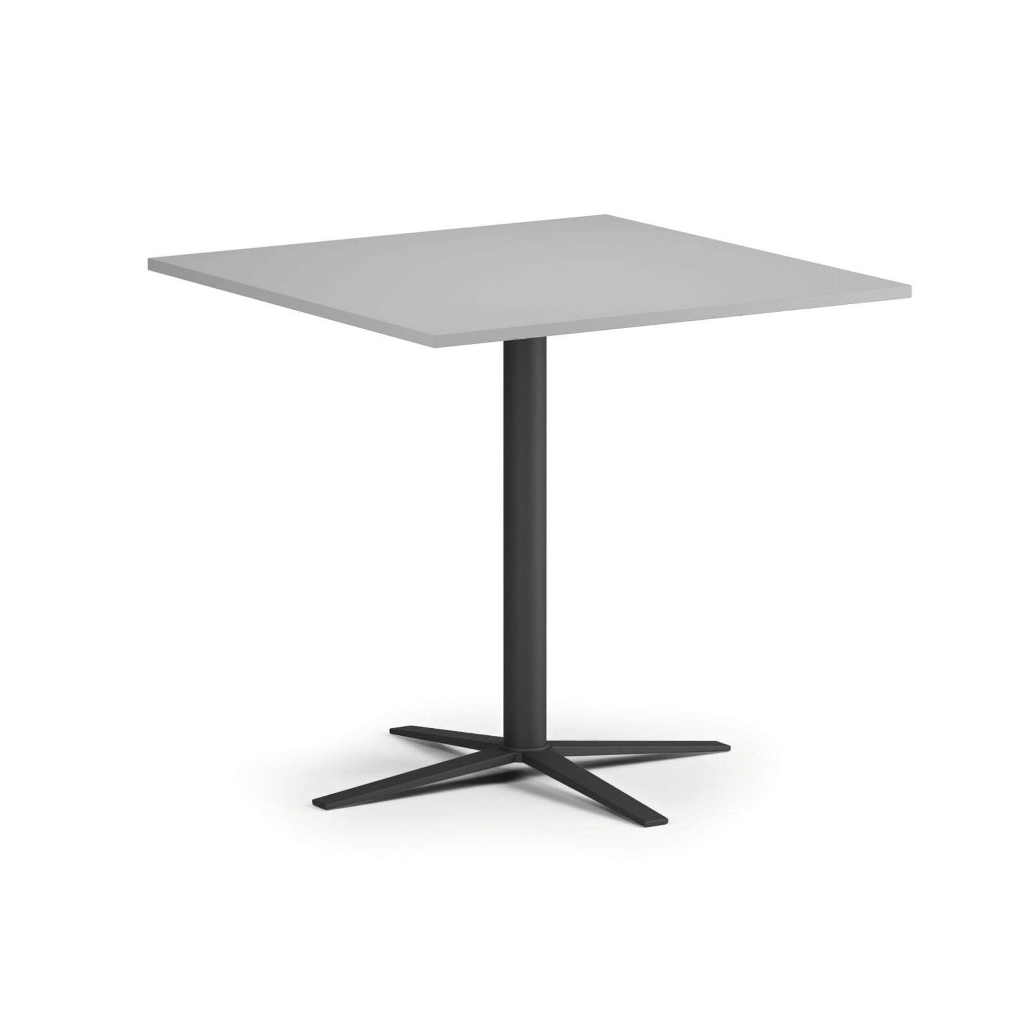 Couchtisch AURA, 80x80 cm, schwarzes Fußgestell, grau