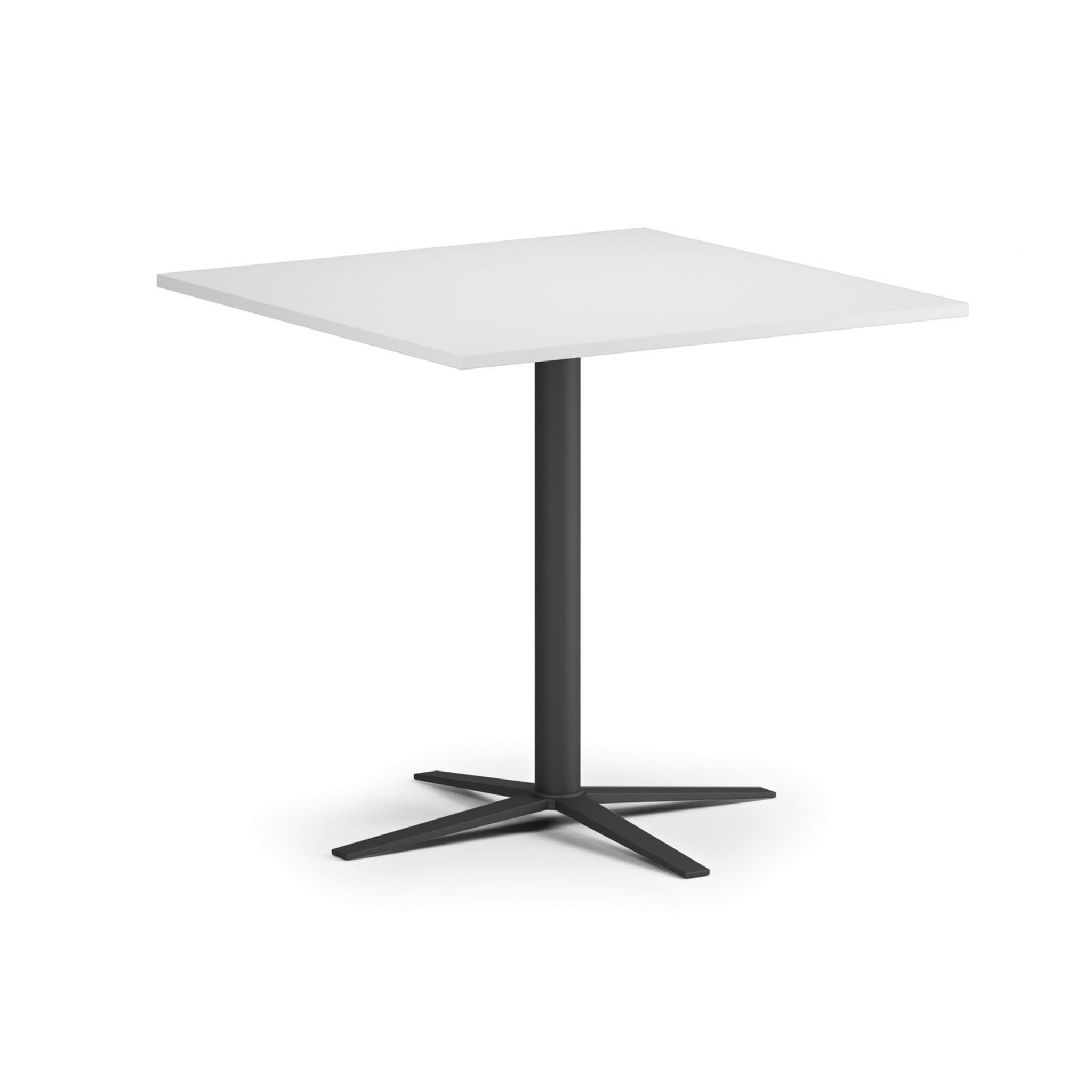 Couchtisch AURA, 80x80 cm, schwarzes Fußgestell, weiß