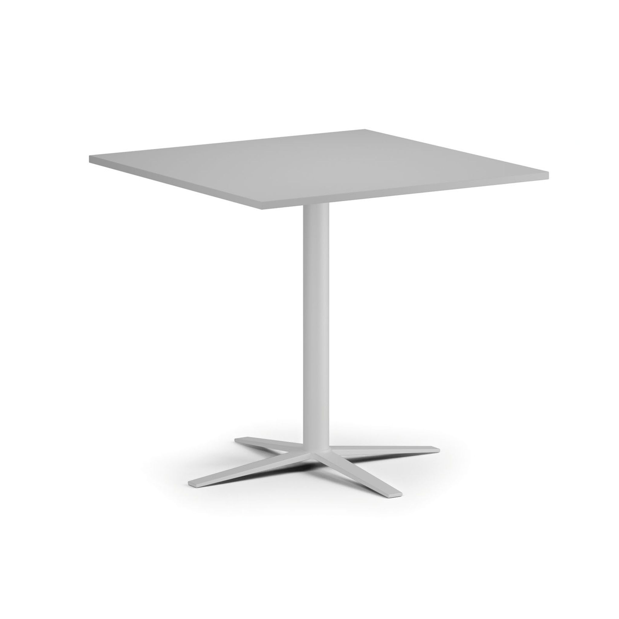 Couchtisch AURA, 80x80 cm, weißes Fußgestell, grau