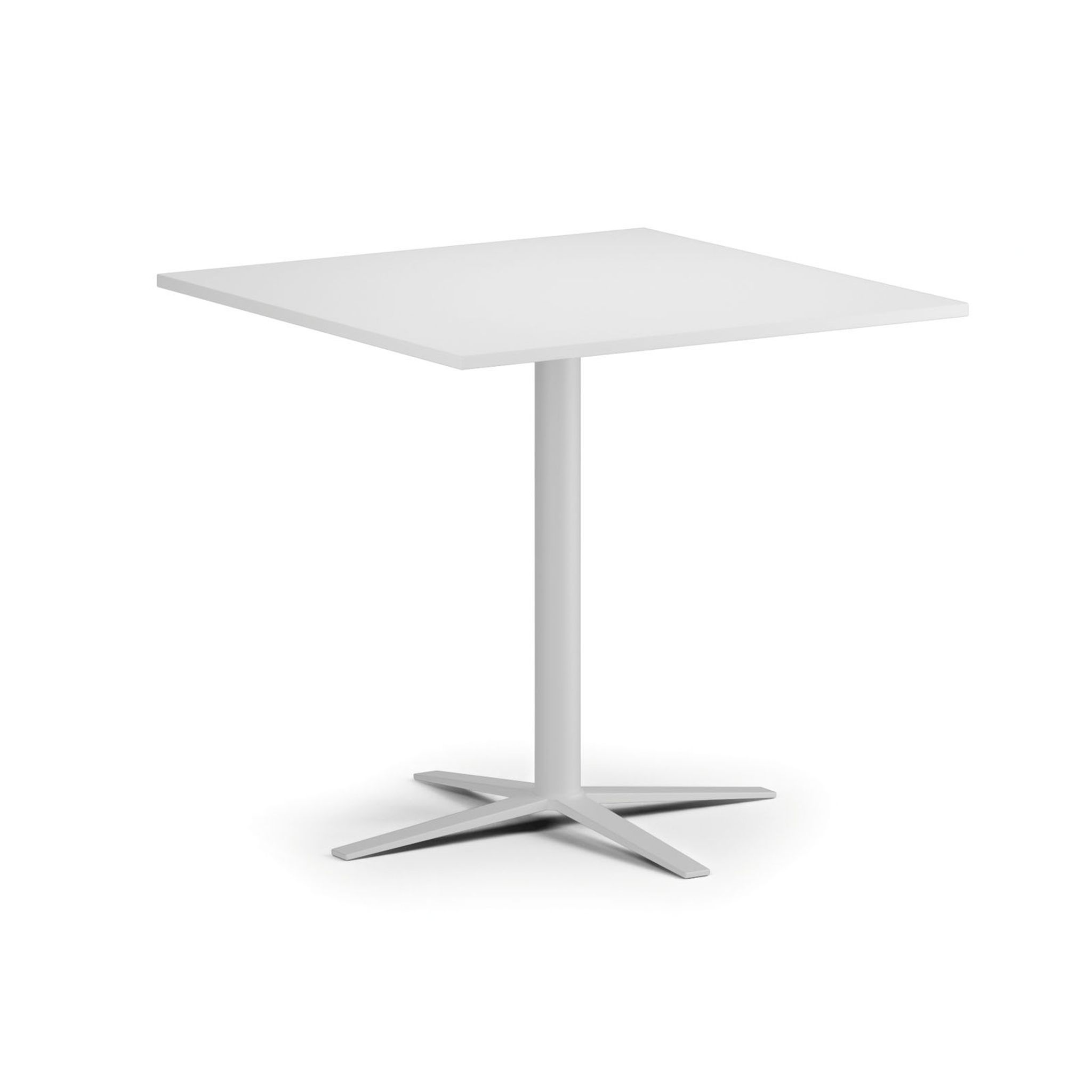 Couchtisch AURA, 80x80 cm, weißes Fußgestell, weiß