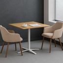 Couchtisch AURA, 80x80 cm, weißes Fußgestell, weiß