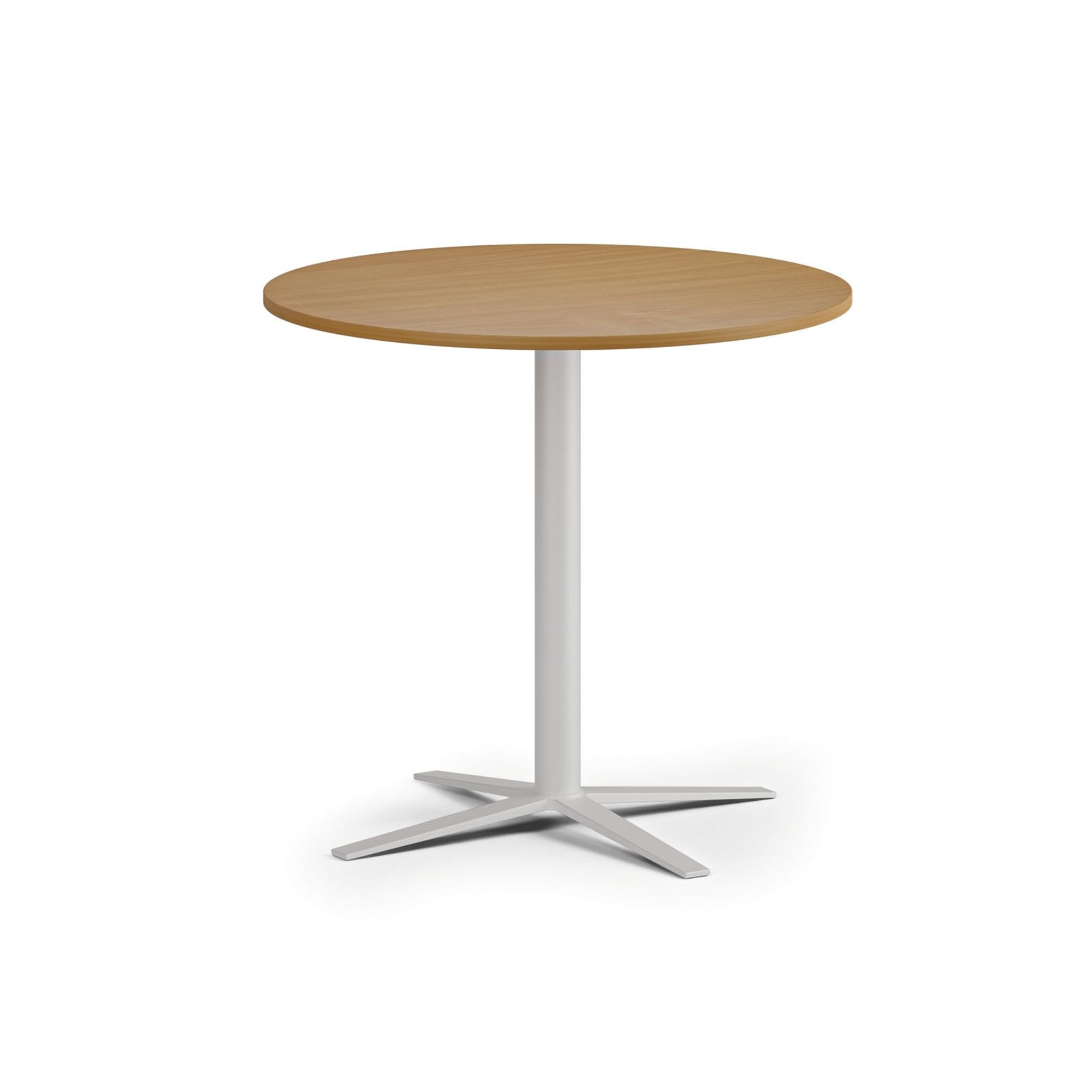 Couchtisch AURA, Durchmesser 60 cm, weißes Fußgestell