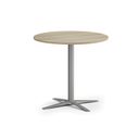 Couchtisch AURA, Durchmesser 80 cm, graues Fußgestell, Eiche natur