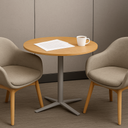 Couchtisch AURA, Durchmesser 80 cm, graues Fußgestell, grau