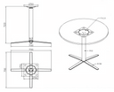 Couchtisch AURA, Durchmesser 80 cm, schwarzes Fußgestell, Graphit