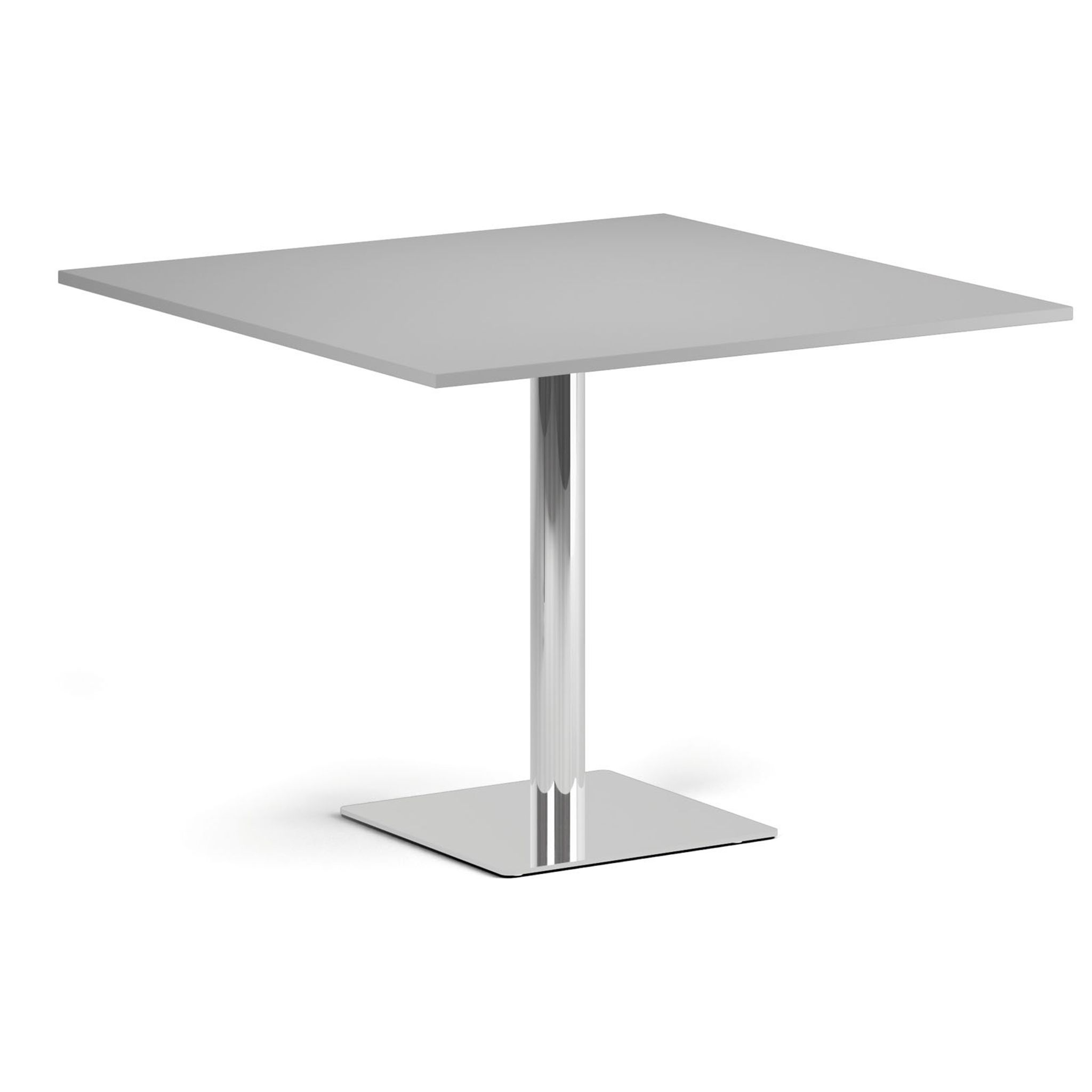 Couchtisch ENZO, 100x100 cm, chrom Fußgestell, grau