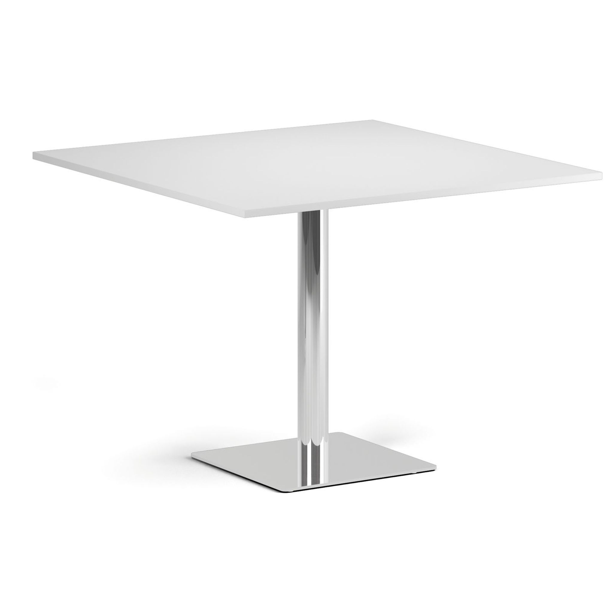 Couchtisch ENZO, 100x100 cm, chrom Fußgestell, weiß