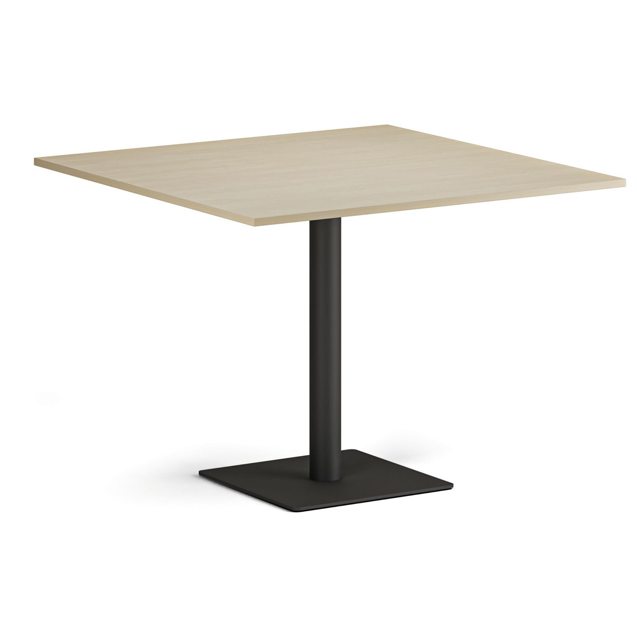Couchtisch ENZO, 100x100 cm, schwarzes Fußgestell, Birke