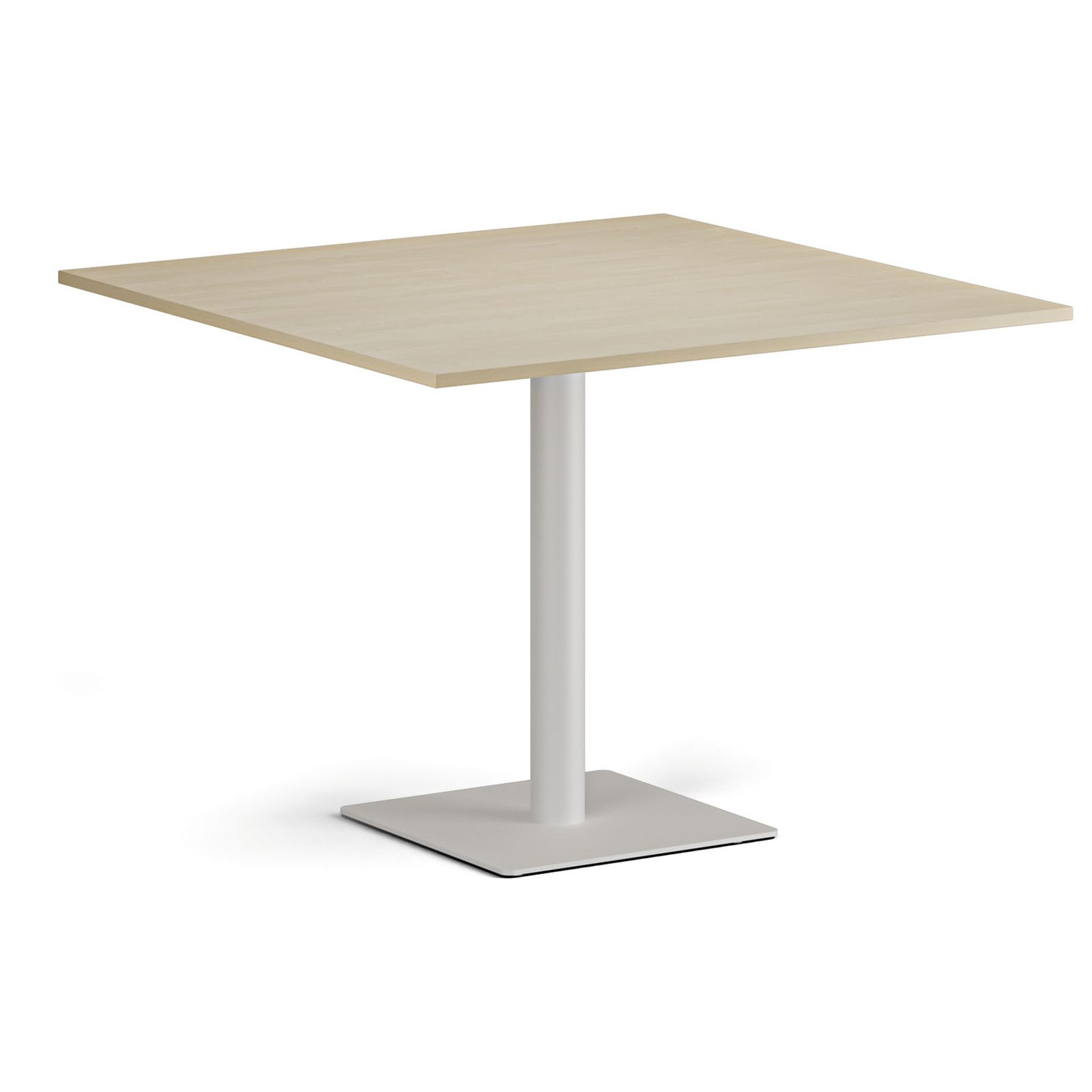 Couchtisch ENZO, 100x100 cm, weißes Fußgestell, Birke