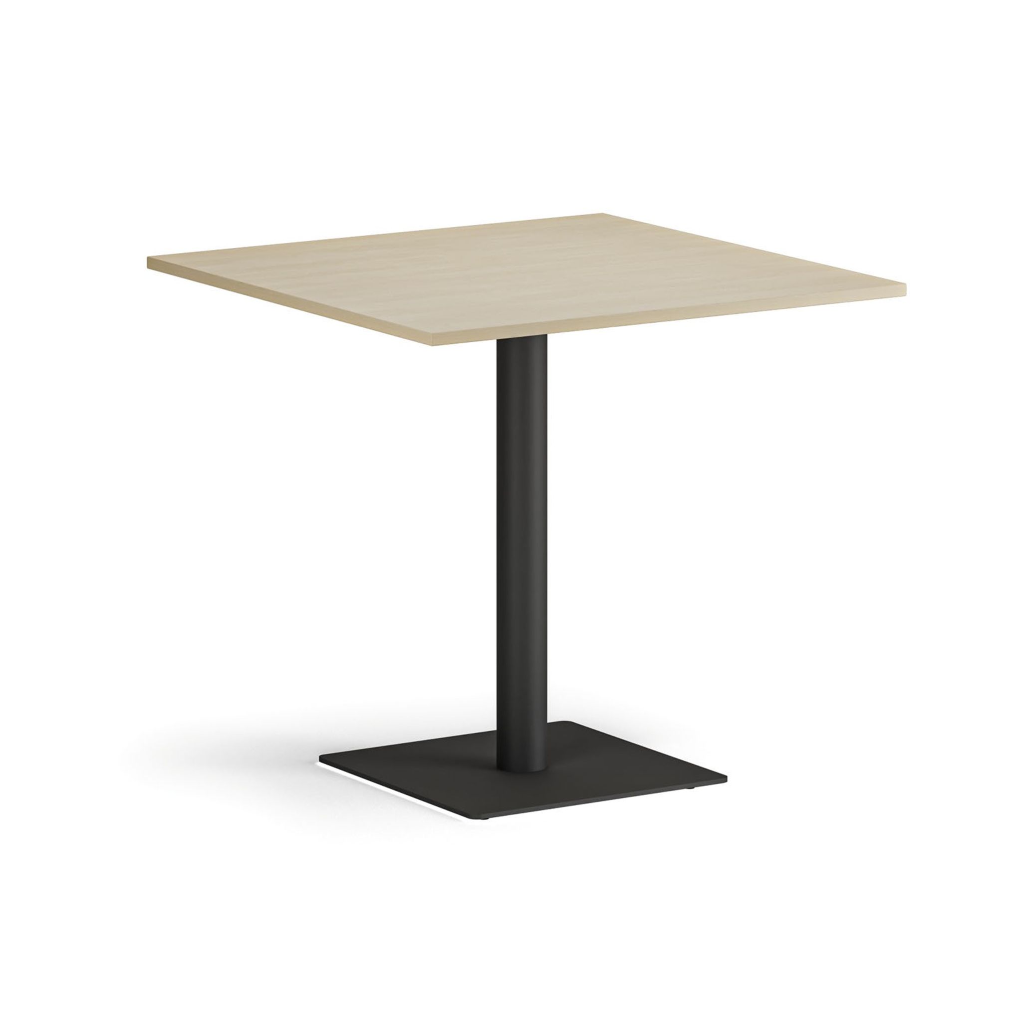 Couchtisch ENZO, 80x80 cm, schwarzes Fußgestell, Birke