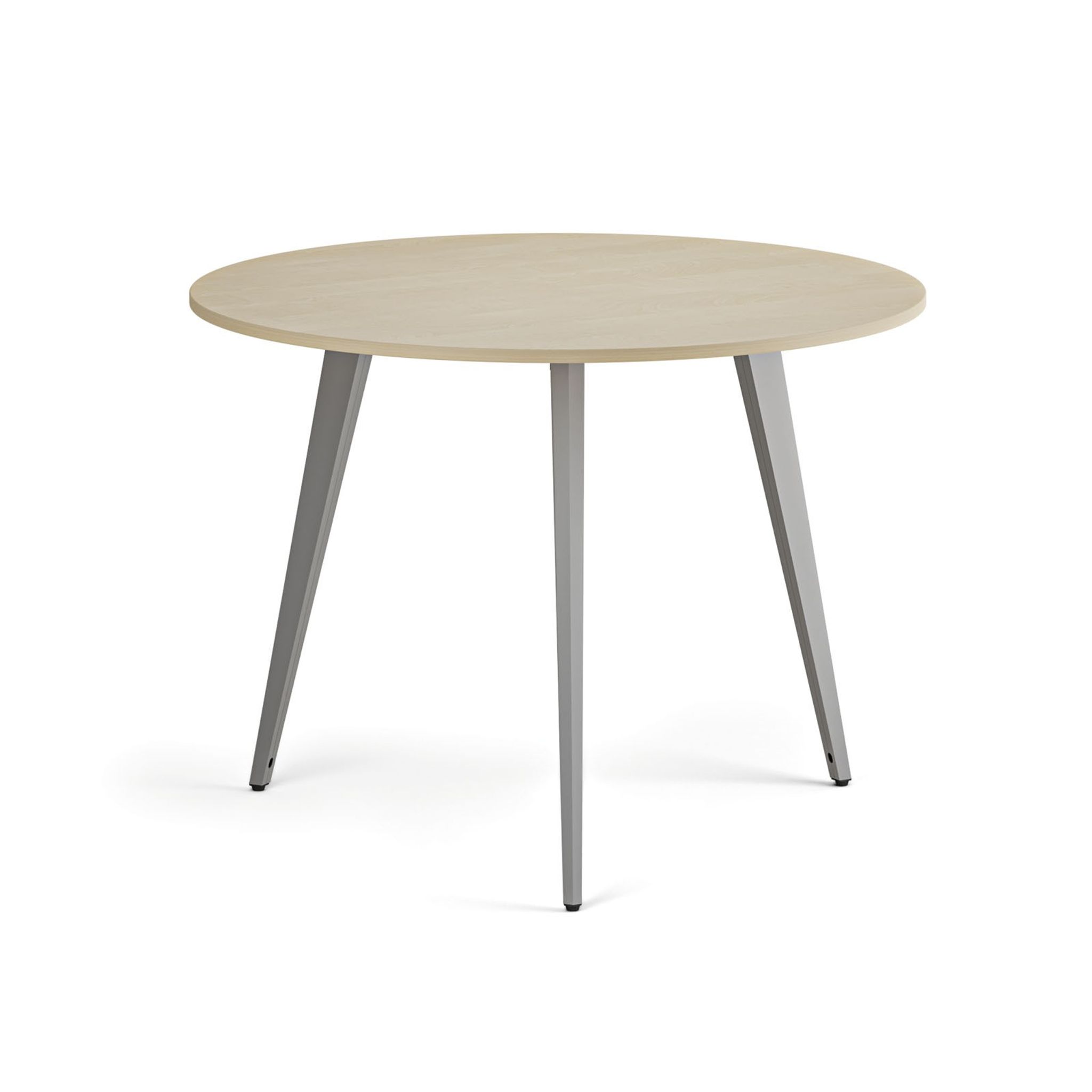 Couchtisch PRIMO VIBE, Durchmesser 100 cm, graues Fußgestell, Birke