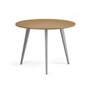 Couchtisch PRIMO VIBE, Durchmesser 100 cm, graues Fußgestell, Buche