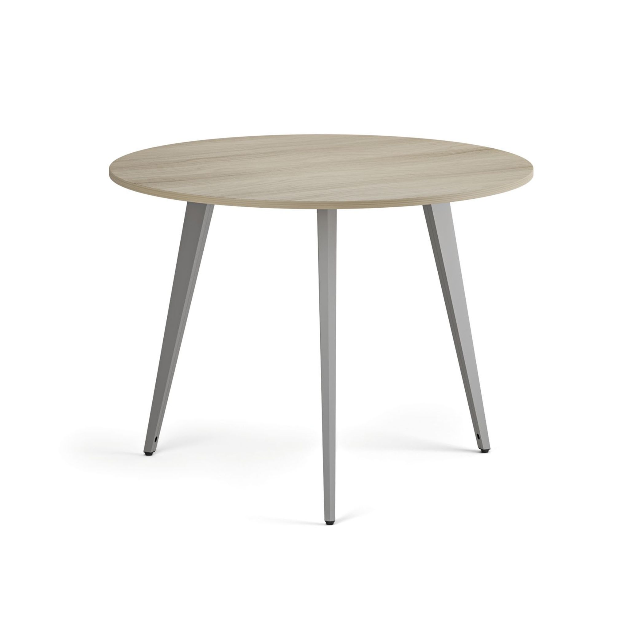 Couchtisch PRIMO VIBE, Durchmesser 100 cm, graues Fußgestell, Eiche natur