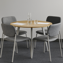 Couchtisch PRIMO VIBE, Durchmesser 100 cm, graues Fußgestell, Graphit