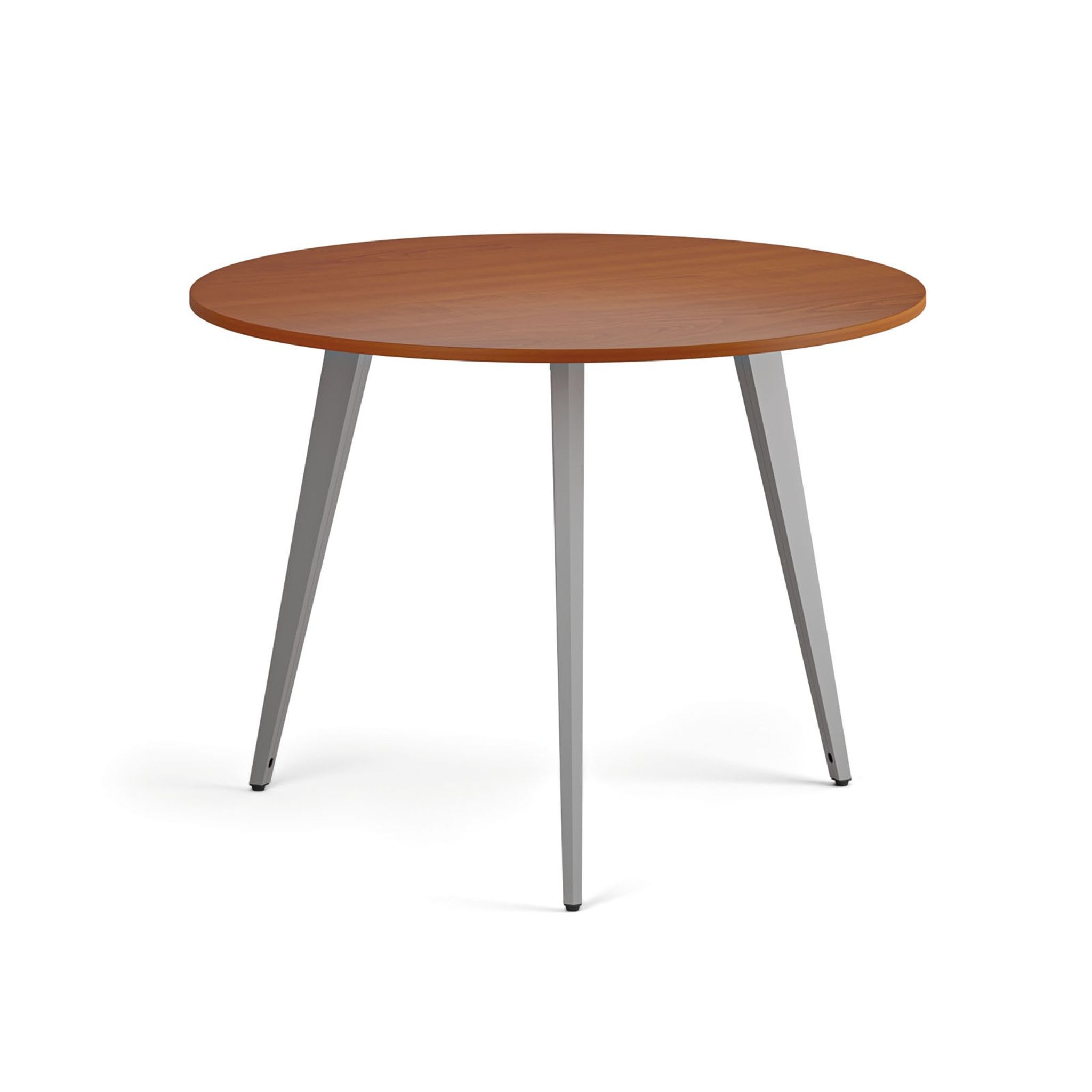 Couchtisch PRIMO VIBE, Durchmesser 100 cm, graues Fußgestell, Kirschbaum
