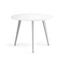 Couchtisch PRIMO VIBE, Durchmesser 100 cm, graues Fußgestell, weiß