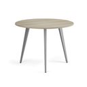 Couchtisch PRIMO VIBE, Durchmesser 100 cm, graues Metallgestell, Eiche natur