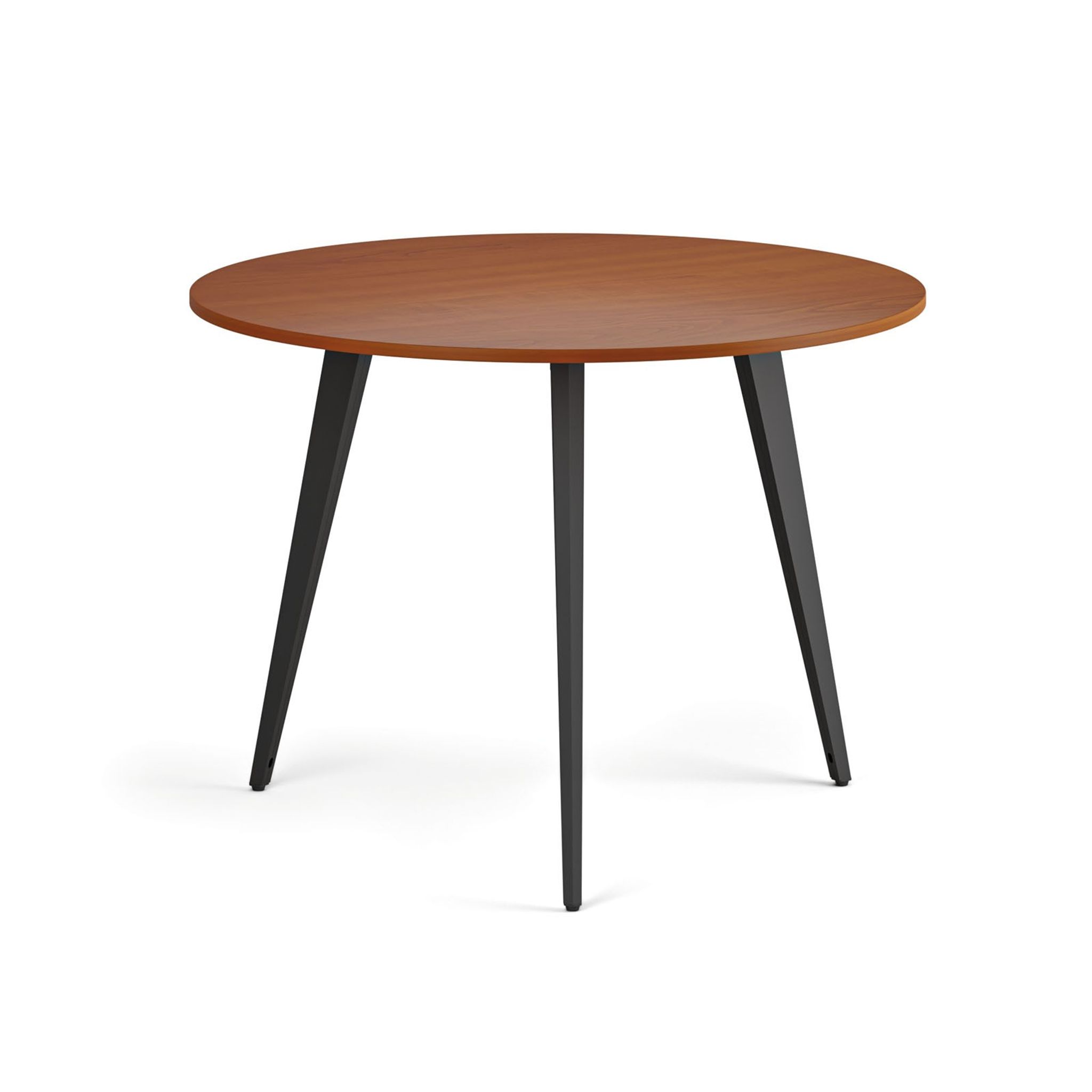Couchtisch PRIMO VIBE, Durchmesser 100 cm, schwarzes Fußgestell, Kirschbaum