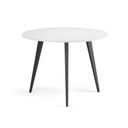 Couchtisch PRIMO VIBE, Durchmesser 100 cm, schwarzes Fußgestell, weiß