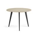 Couchtisch PRIMO VIBE, Durchmesser 100 cm, schwarzes Metallgestell, Birke