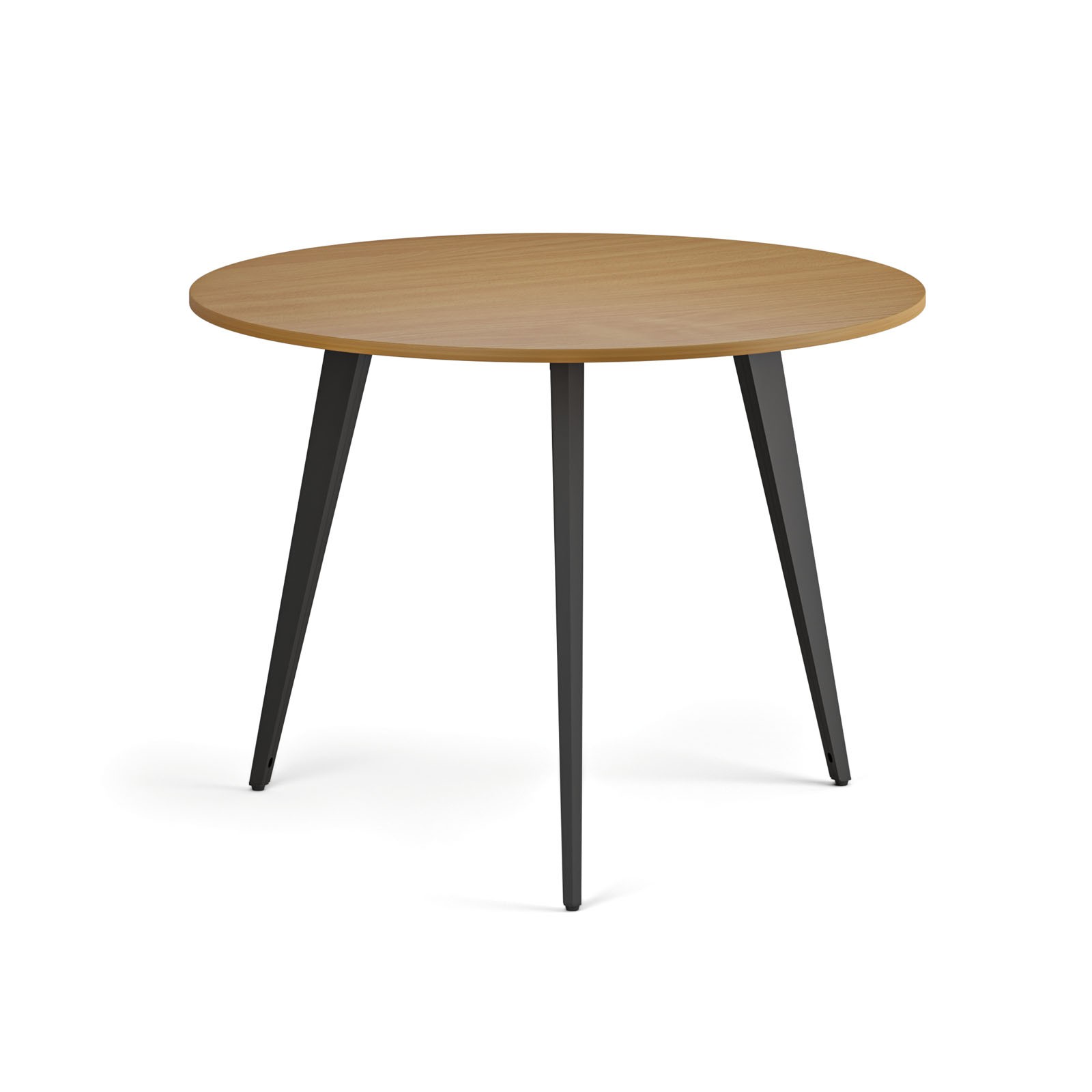 B2B Partner Couchtisch PRIMO VIBE, Durchmesser 100 cm, schwarzes Metallgestell, Buche