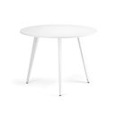 Couchtisch PRIMO VIBE, Durchmesser 100 cm, weißes Metallgestell, weiß